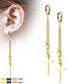 1 Paar Damen Creolen Ohr-Hänger 3 Kreuze Ketten-Anhänger Ohrringe Ohrstecker Silber Gold Schwarz Roségold
