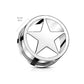Ohrtunnel Stern Silber Schwarz Chirurgenstahl Ohrpiercing Ohrschmuck Plug Screw Fit Flesh Schraubverschluss 6-25mm