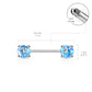 Brustwarzenpiercing Lava Glitzer Stein Brustpiercing Nippelpiercing Chirurgenstahl Silber Stabdicke 1,6mm Länge 14mm