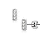 1 Paar Ohrringe Set Stecker Edelstahl Chirurgenstahl Bar 3 clear Zirkonia silber roségold gold