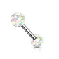 Brustwarzenpiercing 2 Pavé Kristall-Kugeln 5/6mm Brustpiercing Nippelpiercing Chirurgenstahl Stab 12/16mm