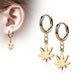 1 Paar Damen Creolen Ohrhänger Hanf-Blatt Anhänger Ohrringe Ohrstecker Silber Gold Schwarz Roségold