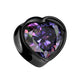 Ohrtunnel Silber Schwarz Herz Zirkonia Clear Bunt Chirurgenstahl Ohrpiercing Ohrschmuck Plug Sattelverschluss 8-16mm