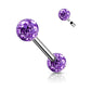 Brustwarzenpiercing 2 Pavé Kristall-Kugeln 5/6mm Brustpiercing Nippelpiercing Chirurgenstahl Stab 12/16mm
