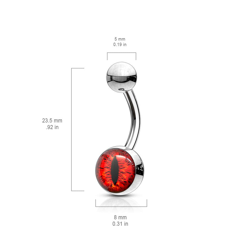 Bauchnabelpiercing Schlangen-Auge Nabelpiercing Chirurgenstahl Bananabell Silber Blau Grün Rot Stab 1,6/10mm