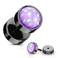 Fake Ohrplug leuchtender Stein Opal-Effekt Ohrpiercing Ohrschmuck Chirurgenstahl Schraubverschluss viele Farben 8mm