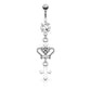 Bauchnabelpiercing 1,6mm 10mm Royal Charm Nabelpiercing Edelstahl Chirurgenstahl Bananabell Zirkonia Silber Gold Roségold