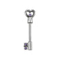 SCHLÜSSEL Herz Brustwarzenpiercing Intimpiercing Brustpiercing Edelstahl 1,6mm 11mm Silber ZIRKONIA Clear Aqua PINK TANSANIT
