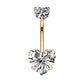 Bauchnabelpiercing Glitzernde Herzen Nabelpiercing Chirurgenstahl Bananabell viele Farben Stab 1,6/10mm