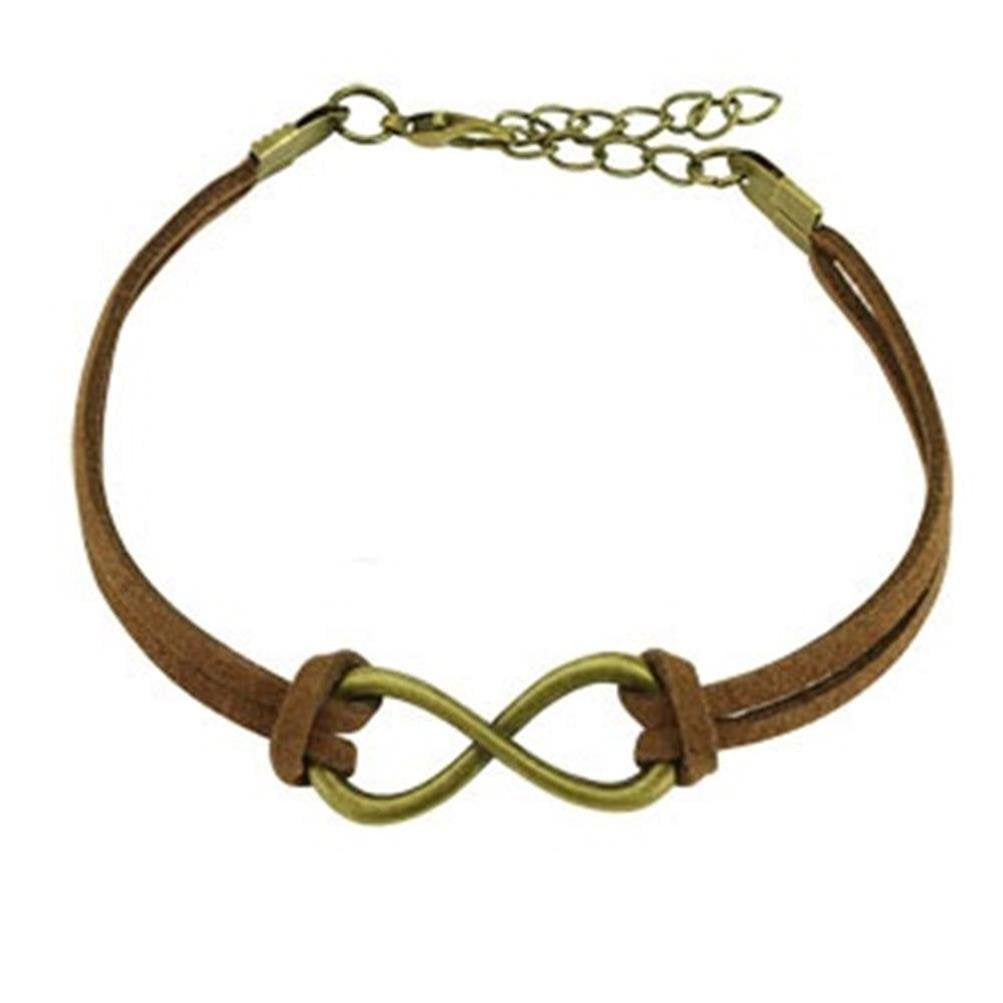 Wickelarmband Grosse UNENDLICHKEITS-Schleife Länge 230mm Breite 2,56mm verstellbar Karabinerverschluss Kunstleder Infinity