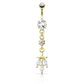 Bauchnabelpiercing Set 1,6mm 10mm Fallende Blätter 20 x 7mm Nabelpiercing Chirurgenstahl Bananabell Zirkonia Silber Gold Roségold