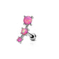 Knorpel Ohrstecker Dreifach Opal Cartilage Labret Piercings Tragus Silber Blau Weiß Grün Pink Lila Edelstahl Schraubverschluss