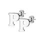 1 Paar Ohrstecker ALPHABET INITIALEN e Ohrringe Schmuck Set Edelstahl Silber Roségold