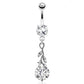 Bauchnabelpiercing Lange Anhänger Tropfen Blumen Rebe 1,6mm 10mm Stab Nabelpiercing Edelstahl Chirurgenstahl Bananabell Zirkonia