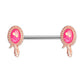 Brustwarzenpiercing Glitzer-Opal Schlange Brustpiercing Nippelpiercing Chirurgenstahl Gold Roségold Silber Stab 1,6/14mm