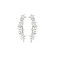 1 Paar Ohrklemmen STERNEN-KETTE 21 x 3mm Set Ohrringe Ohrclip Ohrstecker Chirurgenstahl Zirkonia Silber Clear Aqua