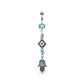 Bauchnabelpiercing Hamsa-Hand Anhänger 1,6mm 10mm Nabelpiercing Chirurgenstahl Bananabell Zirkonia 14 Karat Gold Silber Clear Aqua