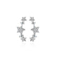 1 Paar Ohrklemmen funkelnde STERNE 21 x 3mm Set Damen Ohrringe Ohrclip Ohrstecker Chirurgenstahl Silber Clear Aqua