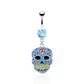 Bauchnabelpiercing 1,6mm 10mm Anhänger Totenkopf Skull Nabelpiercing Edelstahl Chirurgenstahl Bananabell Zirkonia 14 Karat