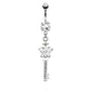Bauchnabelpiercing Schlüssel Krone Anhänger Nabelpiercing Chirurgenstahl Bananabell Gold Silber Roségold Stab 1,6/10mm