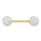 Brustwarzenpiercing Glitzer KRISTALL-Steine Brustpiercing Nippelpiercing Chirurgenstahl Roségold Multicolor Stab 1,6/14mm Stein 9mm