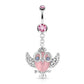 Bauchnabelpiercing Fliegende Eule Anhänger 1,6mm 10mm Nabelpiercing Chirurgenstahl Bananabell Zirkonia Silber Clear Pink Schwarz