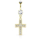 Bauchnabelpiercing Anhänger GLTIZERNDES Kreuz Set 1,6mm 10mm Nabelpiercing Edelstahl Chirurgenstahl Bananabell Zirkonia Clear