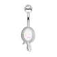 Bauchnabelpiercing Glitzer-Opal Schlange Nabelpiercing Chirurgenstahl Bananabell Silber Gold Weiß Pink Blau Stab 1,6/10mm