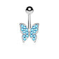 Bauchnabelpiercing 1,6mm 10mm Schmetterling Nabelpiercing Edelstahl Chirurgenstahl Bananabell Zirkonia Farben Silber Gold Roségold