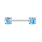 Brustwarzenpiercing Lava Glitzer Stein Brustpiercing Nippelpiercing Chirurgenstahl Silber Stabdicke 1,6mm Länge 14mm