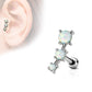 Knorpel Ohrstecker Dreifach Opal Cartilage Labret Piercings Tragus Silber Blau Weiß Grün Pink Lila Edelstahl Schraubverschluss
