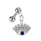 Knorpel Ohrstecker Lucky Eye Anhänger Zirkonia Clear Blau Silber Gold Piercings Chirurgenstahl Schraubverschluss Stab 6mm lang