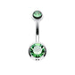 Bauchnabelpiercing 2 ZIRKONIA Nabelpiercing Chirurgenstahl Bananabell Silber Multicolor Stab 1,6/10mm Kugeln 4/6mm