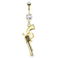 Bauchnabelpiercing Pistole Anhänger 1,6mm 10mm Nabelpiercing Edelstahl Chirurgenstahl Bananabell Zirkonia Gold Silber Hematite