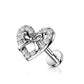 Knorpel Ohrstecker Herz Schleife Silber Gold Roségold Pavé Zirkonia Clear Piercings Chirurgenstahl Schraubverschluss Stab 6/8mm lang