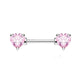 Brustwarzenpiercing ZIRKONIA Herzen Brustpiercing Intimpiercing CHIRURGENSTAHL Silber Gold Roségold Stab 1,6mm 12/16mm