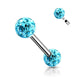 Brustwarzenpiercing 2 Pavé Kristall-Kugeln 5/6mm Brustpiercing Nippelpiercing Chirurgenstahl Stab 12/16mm