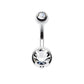 Bauchnabelpiercing 2 ZIRKONIA Nabelpiercing Chirurgenstahl Bananabell Silber Multicolor Stab 1,6/10mm Kugeln 4/6mm