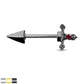 Brustwarzenpiercing roter Kristall Dolch Brustpiercing Nippelpiercing Chirurgenstahl Silber Gold Schwarz Stab 1,6/14mm