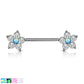 Brustwarzenpiercing Glitzer-Opal Blume 5 Zirkonia Brustpiercing Nippelpiercing Chirurgenstahl viele Farben Stab 1,6/14mm