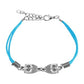 Wickelarmband Eule Länge 235mm Breite 2,04mm verstellbar Karabinerverschluss Kunstleder Seil Unisex braun schwarz pink blau Weiss