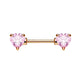 Brustwarzenpiercing ZIRKONIA Herzen Brustpiercing Intimpiercing CHIRURGENSTAHL Silber Gold Roségold Stab 1,6mm 12/16mm