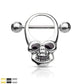 Brustwarzenpiercing Totenkopf Enamel-Augen Brustpiercing Nippelpiercing Chirurgenstahl Gold Silber Schwarz Stab 1,6/16mm