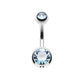 Bauchnabelpiercing 2 ZIRKONIA Nabelpiercing Chirurgenstahl Bananabell Silber Multicolor Stab 1,6/10mm Kugeln 4/6mm