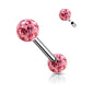 Brustwarzenpiercing 2 Pavé Kristall-Kugeln 5/6mm Brustpiercing Nippelpiercing Chirurgenstahl Stab 12/16mm