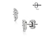 1 Paar Ohrringe Set Stecker Edelstahl Chirurgenstahl Kleines Blatt clear Zirkonia gold silber roségold