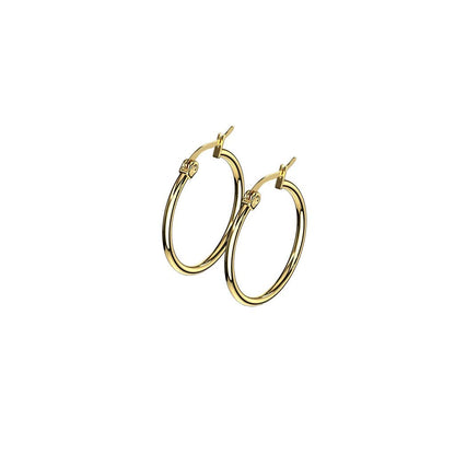 1 Paar Damen CREOLEN Ohrringe Ohrstecker Chirurgenstahl Gold 10 15 20 25 30 35 40 45 50 55 60 65 70 75 mm