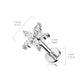 Knorpel Ohrstecker Zirkonia Blume viele Farben 6/8 mm Länge Cartilage Piercings Labret Tragus Edelstahl Schraubverschluss