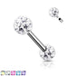 Brustwarzenpiercing 2 Pavé Kristall-Kugeln 5/6mm Brustpiercing Nippelpiercing Chirurgenstahl Stab 12/16mm