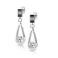 1 Paar Damen Ohrstecker schwarzer Enamel Tropfen-Anhänger Zirkonia Clear Chirurgenstahl Ohrringe Ohrhänger Silber Gold